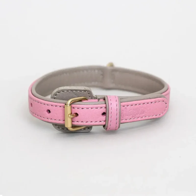 Lederhalsband „Doublé Classic“ – Rose Taupe