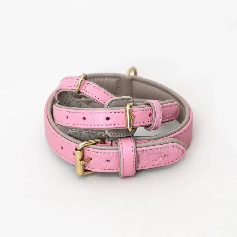 Lederhalsband „Doublé Classic“ – Rose Taupe