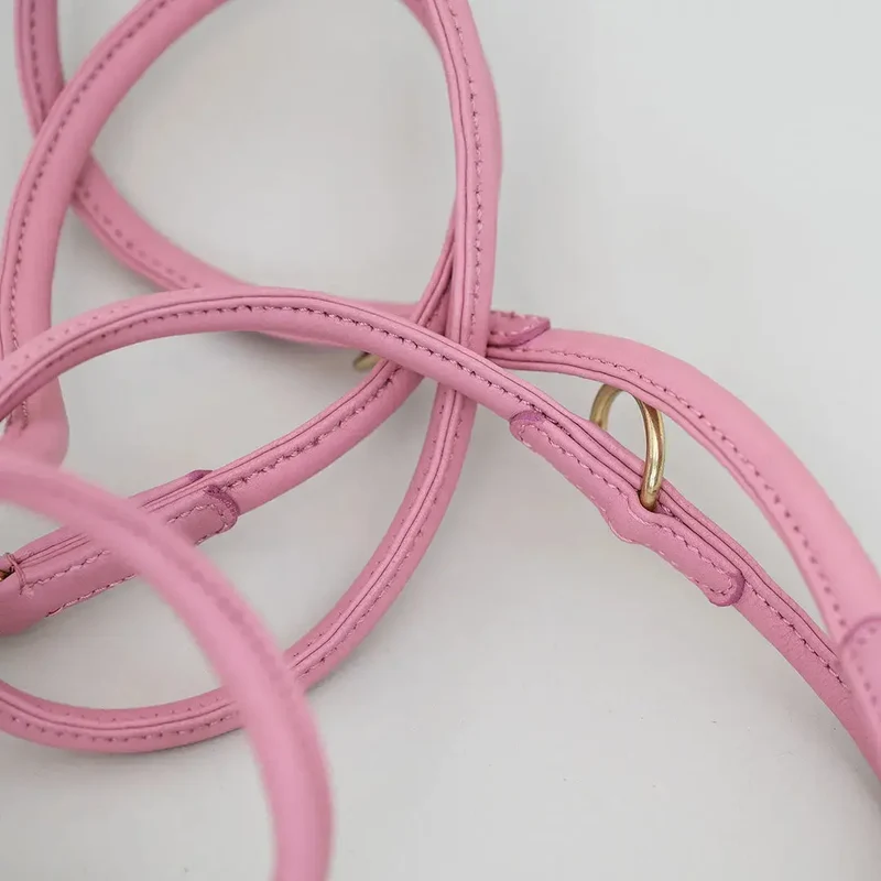 Hundeleine aus Nappaleder "Rolled Nappa" - Rose