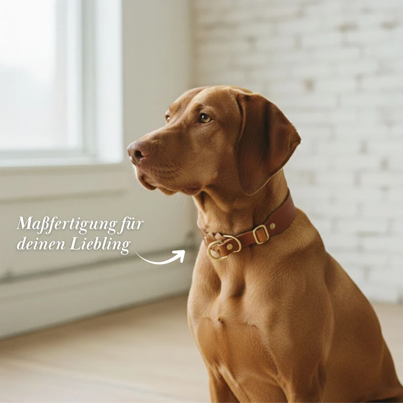 Set | Zugstopp-Halsband & Leine aus Fettleder