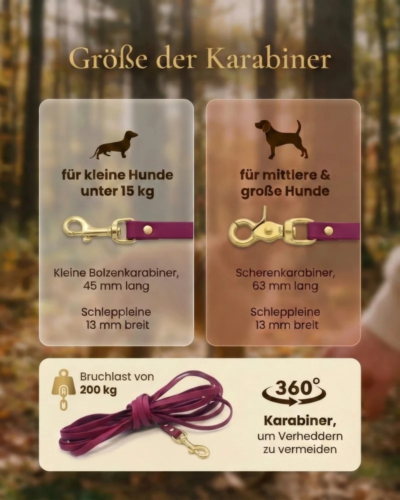 Wasserfeste Schleppleine aus Biothane