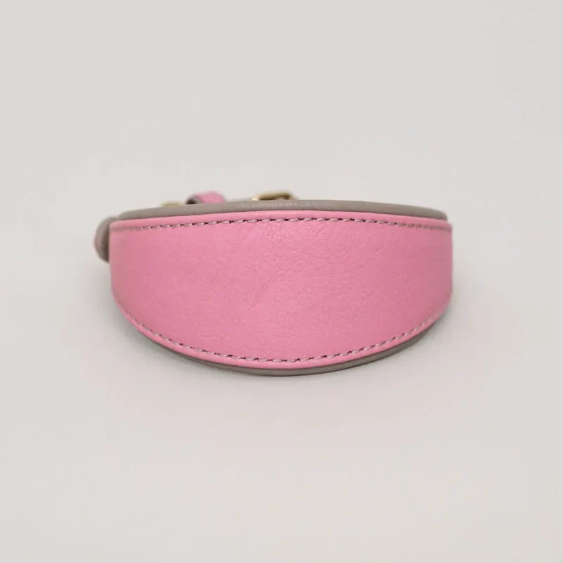 Windhund-Lederhalsband - "Doublé Greyhound" - Rose