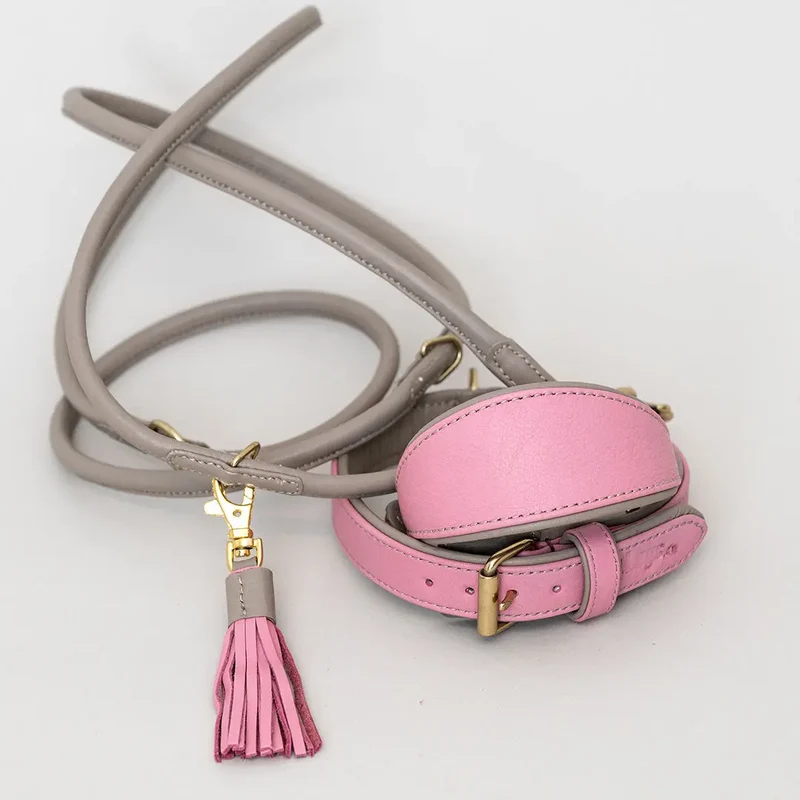 Windhund-Lederhalsband - "Doublé Greyhound" - Rose