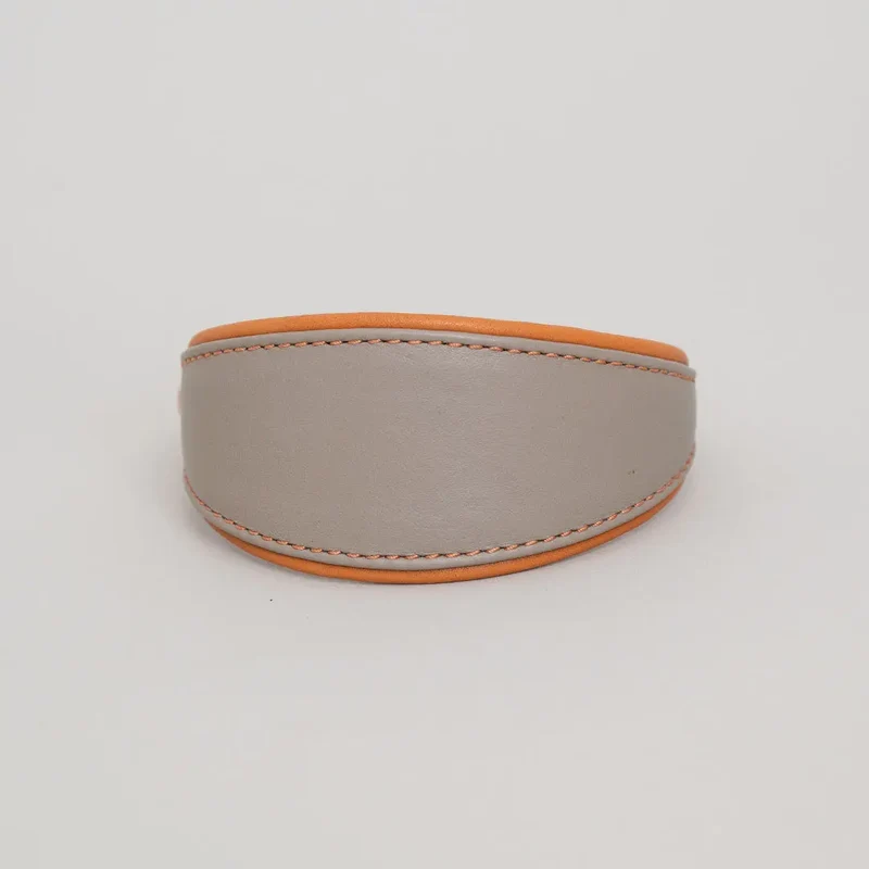 Windhund-Lederhalsband - "Doublé Greyhound" - Taupe