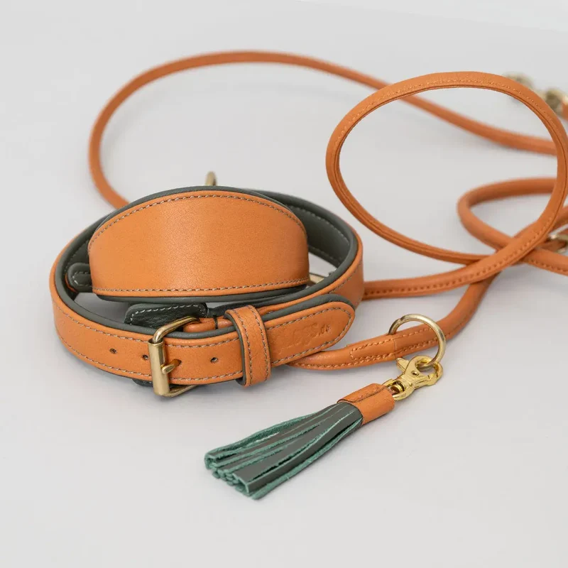 Hundeleine aus Nappaleder "Rolled Nappa" - orange