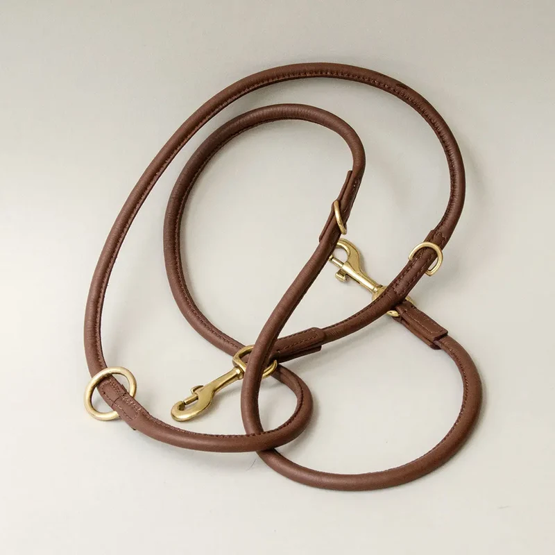 Hundeleine aus Nappaleder "Rolled Nappa" - brown