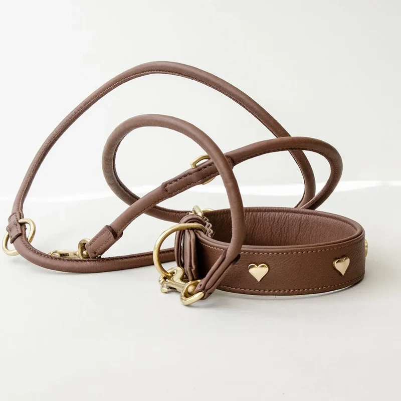 Hundeleine aus Nappaleder "Rolled Nappa" - brown