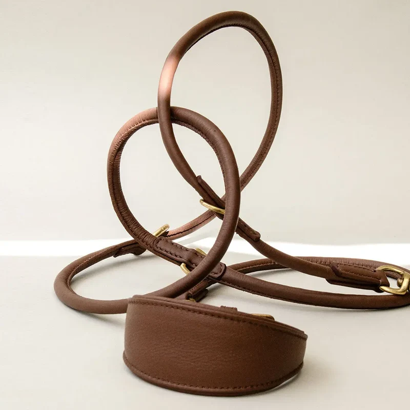 Hundeleine aus Nappaleder "Rolled Nappa" - brown