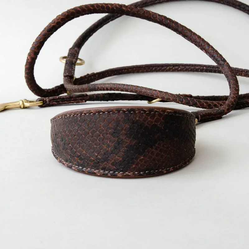Lederhalsband "Sighthound Snake DARK" für Windhunde