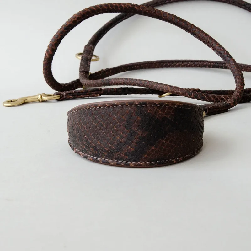 Lederhalsband "Sighthound Snake DARK" für Windhunde