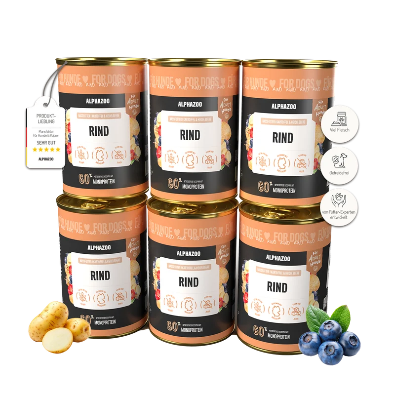 Monoprotein Rind Nassfutter für Hunde