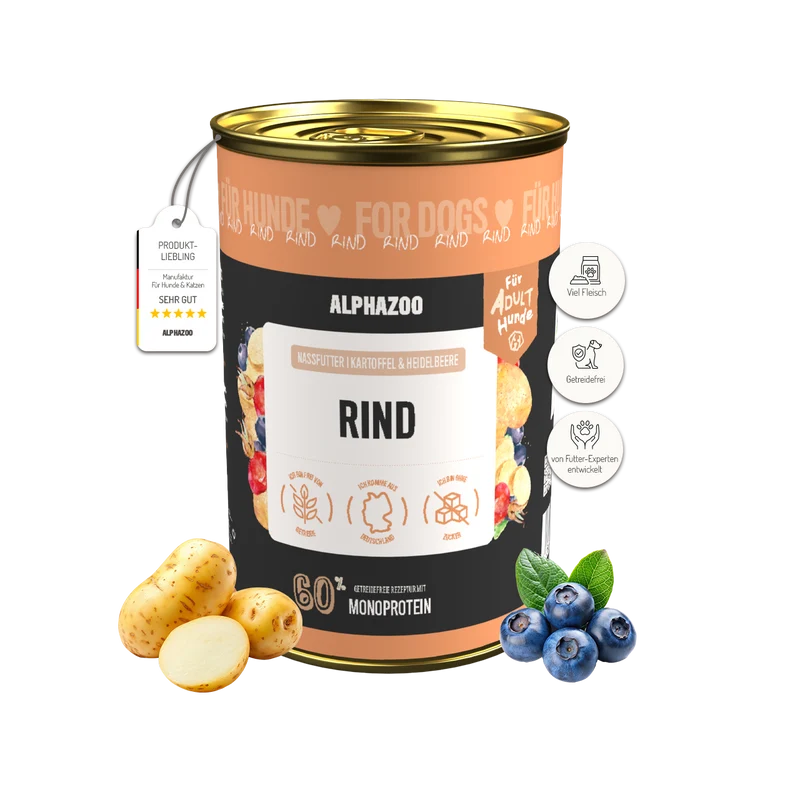 Monoprotein Rind Nassfutter für Hunde
