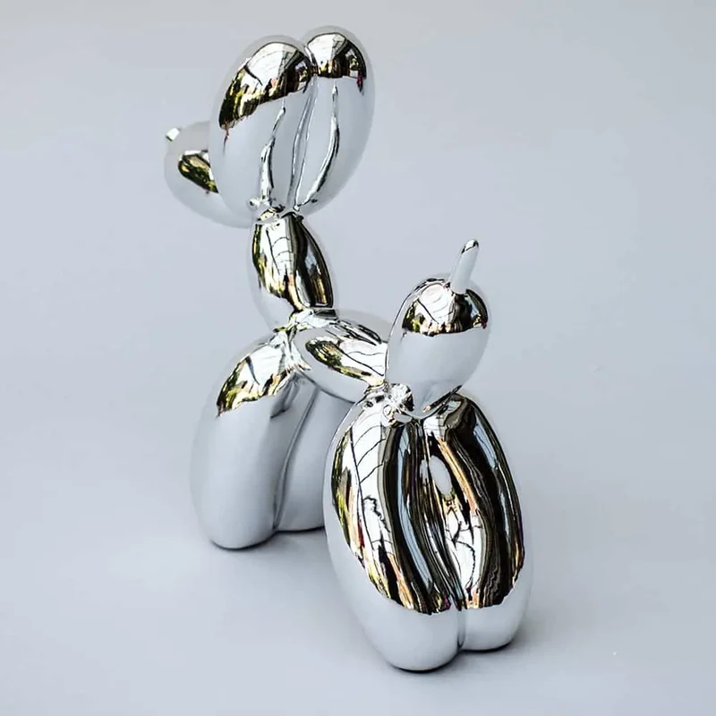 Balloon Dog Design Sculpture - silber