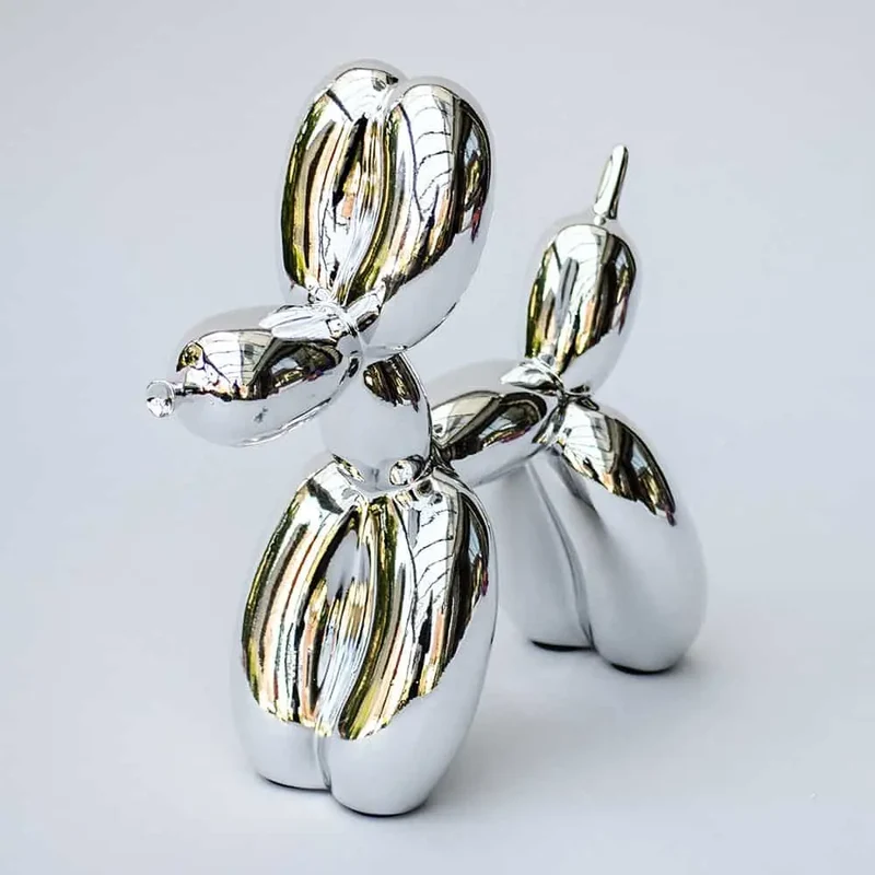 Balloon Dog Design Sculpture - silber