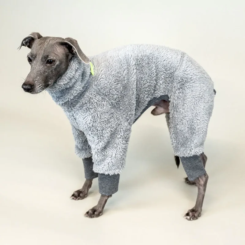 Hunde-Overall "Fozzie" silbergrau