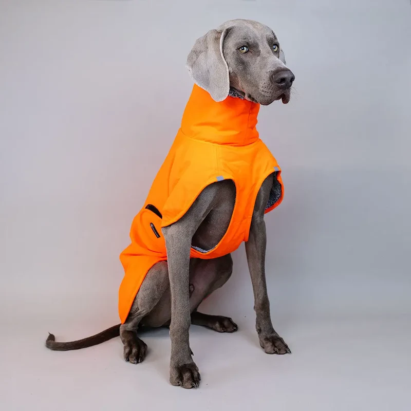 Warmer Hundemantel „Hugo“ – Neon-Orange