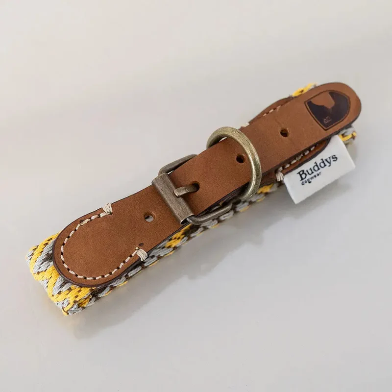Bohemian Hundehalsband -"Yellow Zikzag" - Buddys