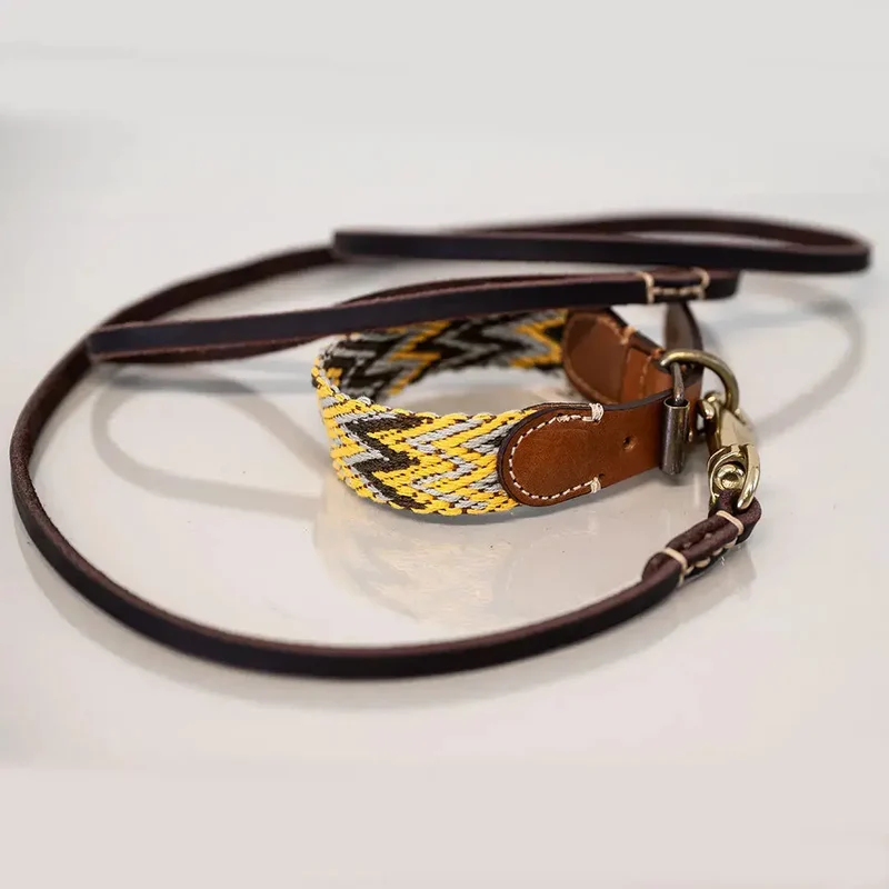 Bohemian Hundehalsband -"Yellow Zikzag" - Buddys