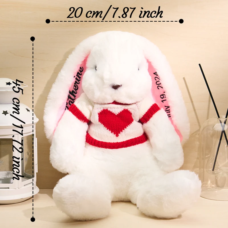 Plüschtier Hase mit gestickten Namen Geschenk für Kinder