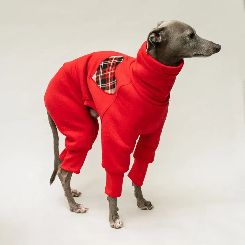 Hunde-Overall "Santa" rot