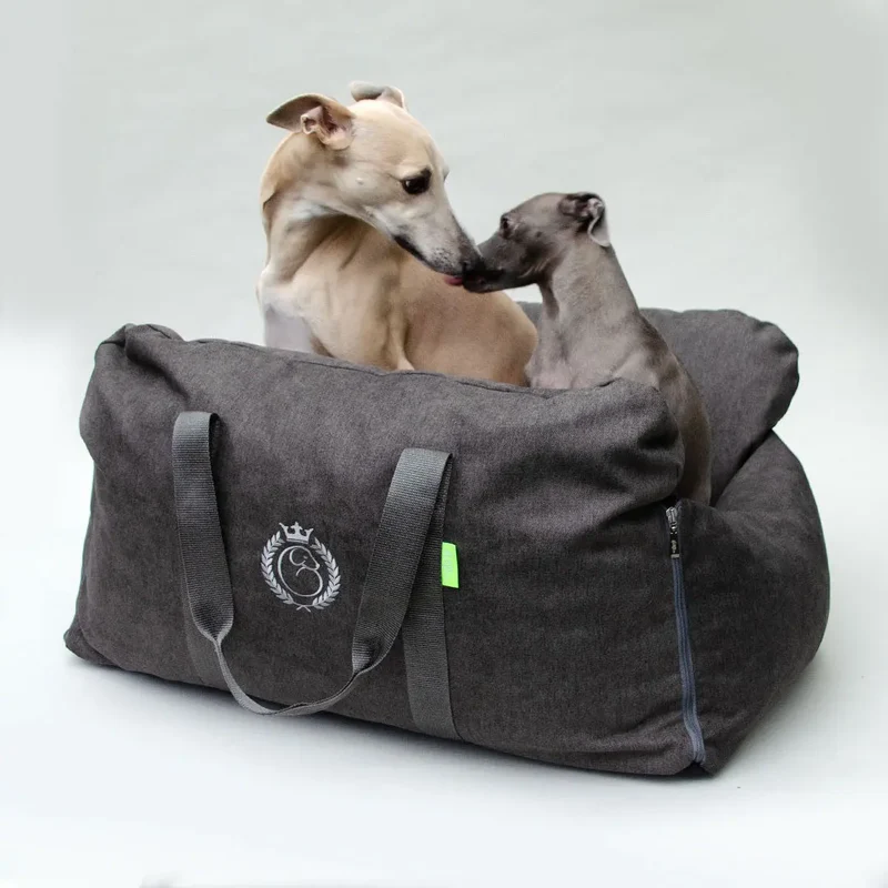 Hundeautositz „Big Flanell" – XXL Graphit