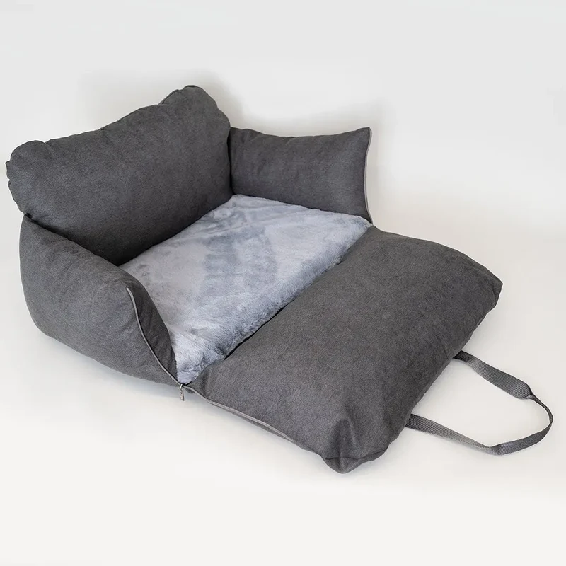Hundeautositz „Big Flanell" – XXL Graphit