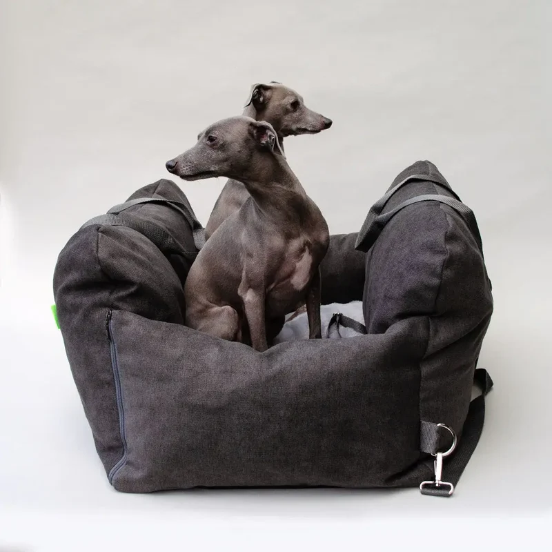Hundeautositz „Big Flanell" – XXL Graphit