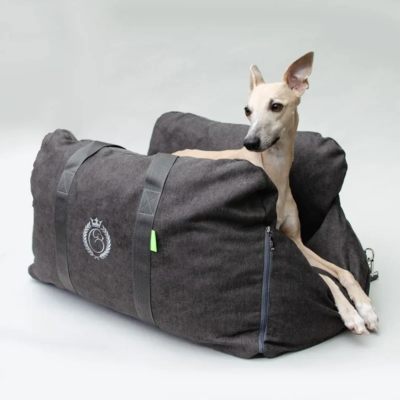 Hundeautositz „Big Flanell" – XXL Graphit