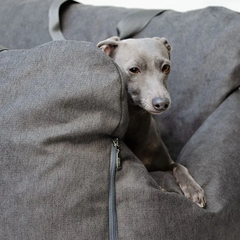 Hundeautositz „Big Flanell" – XXL Graphit