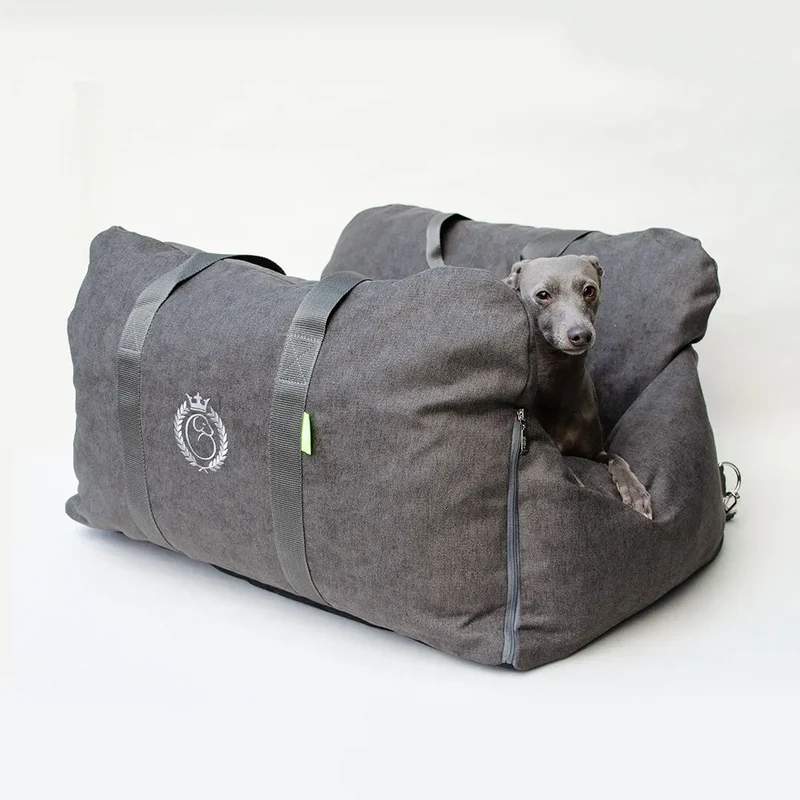 Hundeautositz „Big Flanell" – XXL Graphit