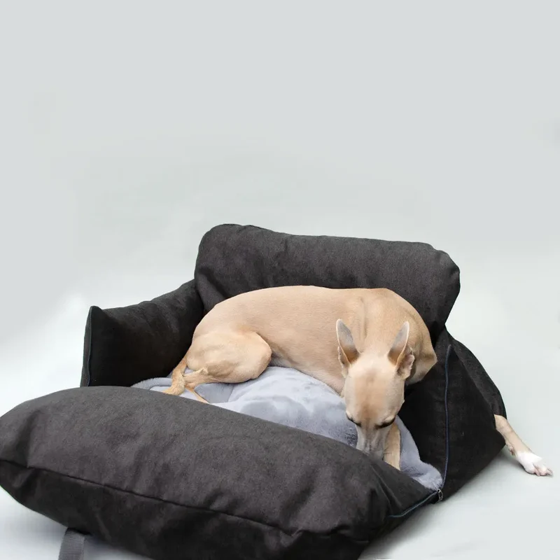 Hundeautositz „Big Flanell" – XXL Graphit