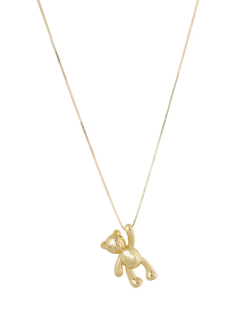 Goldene Teddybär-Anhänger-Halskette
