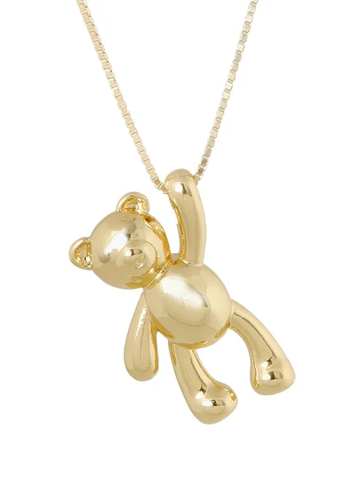 Goldene Teddybär-Anhänger-Halskette