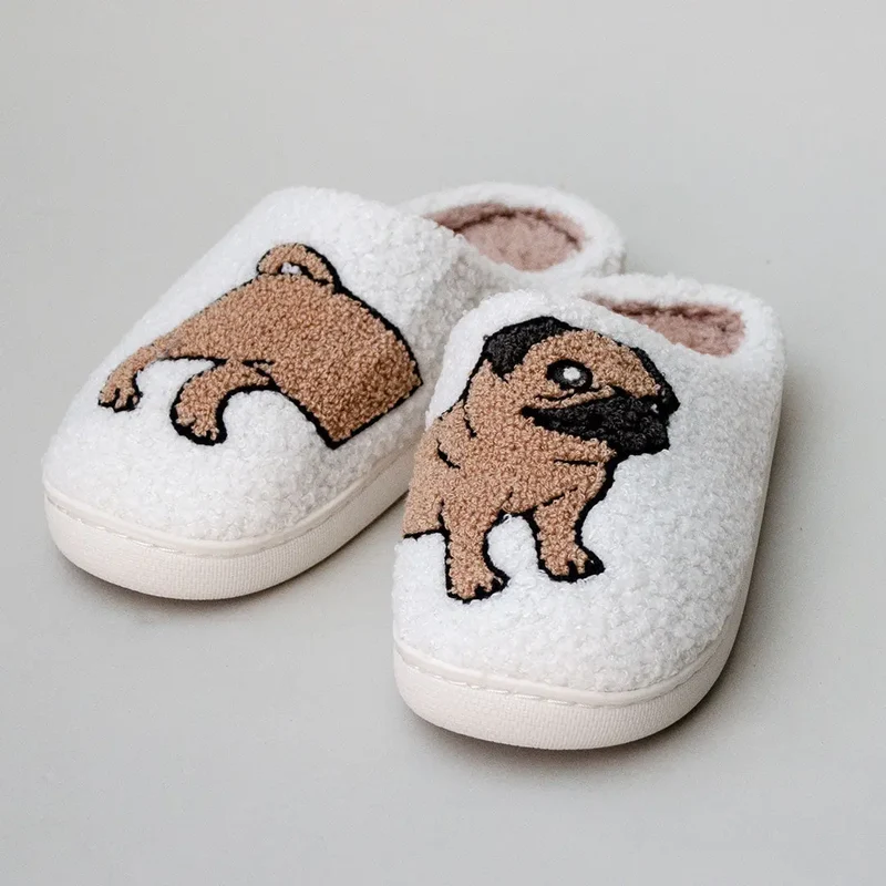 "Mops Pantoffeln" Hausschuhe
