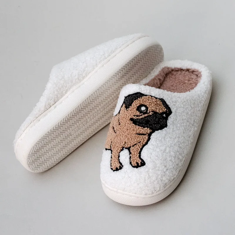 "Mops Pantoffeln" Hausschuhe