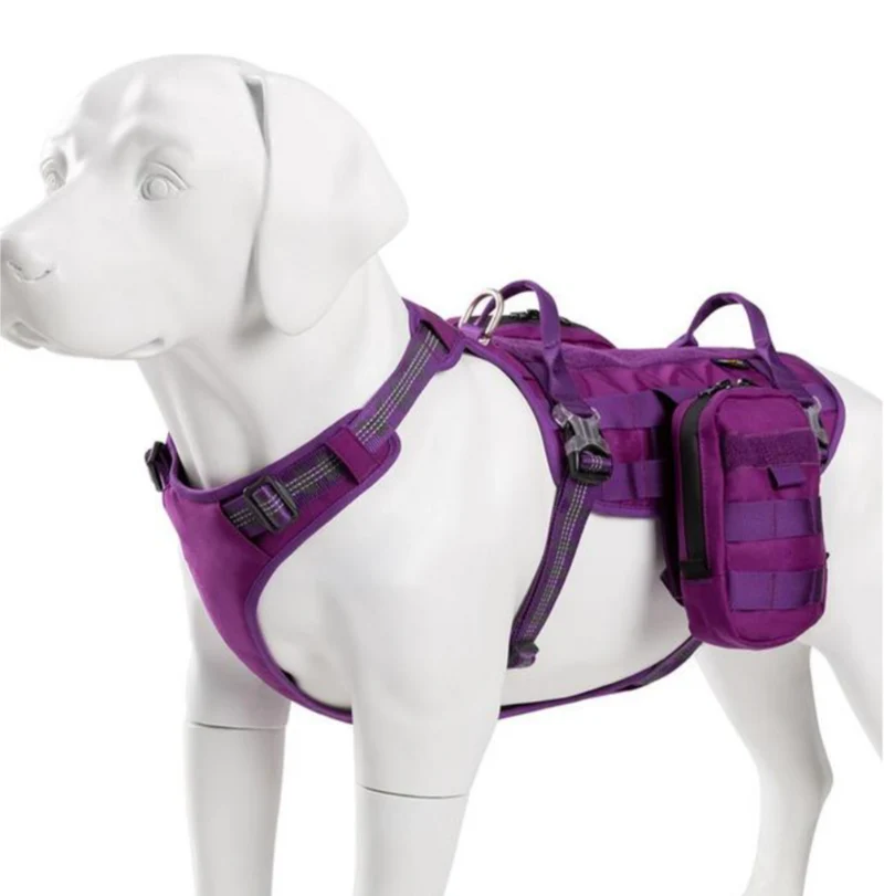 WINHYEPET 2 in 1 Military Hundegeschirr mit abnehmbaren Taschen Air-Mesh Cordura