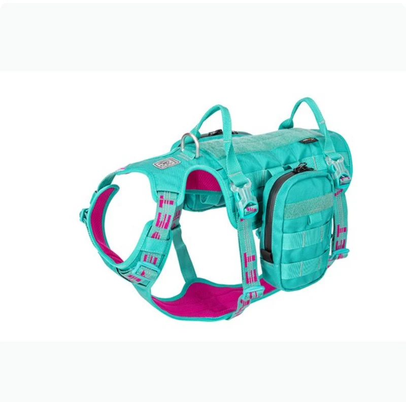 WINHYEPET 2 in 1 Military Hundegeschirr mit abnehmbaren Taschen Air-Mesh Cordura