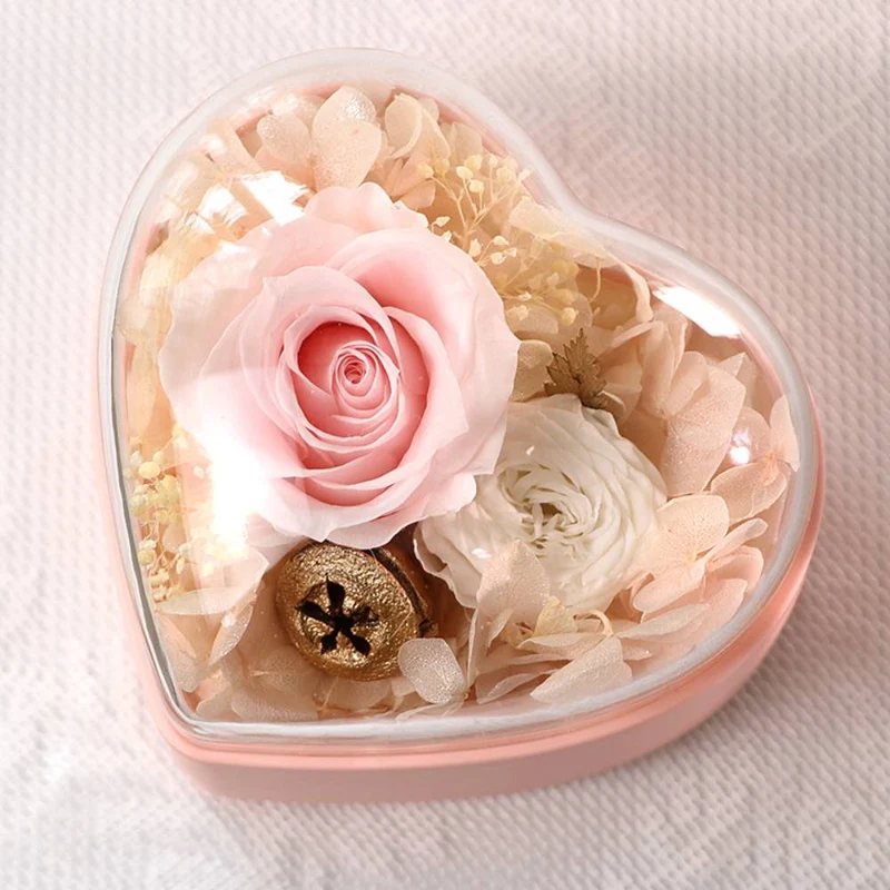 Personalisierte Rose Schmuck Herz Box mit Projektion Halskette Geschenk