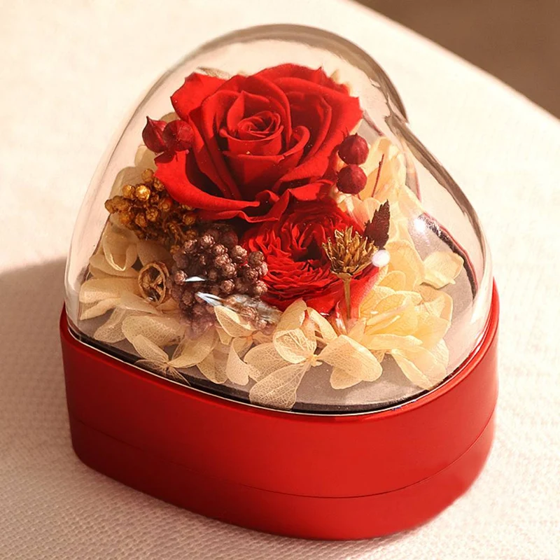 Personalisierte Rose Schmuck Herz Box mit Projektion Halskette Geschenk