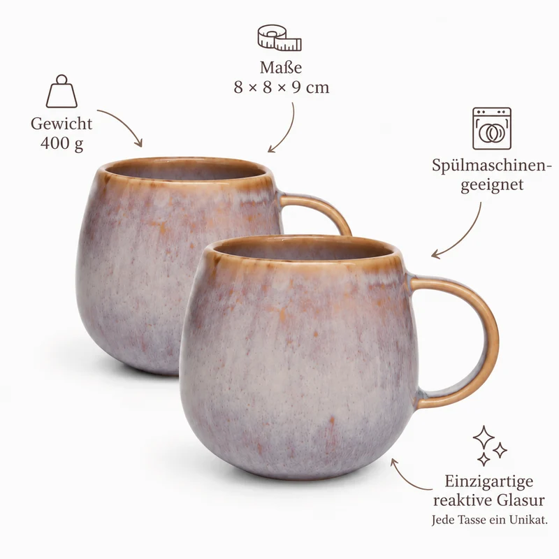 Dog Mom & Dog Dad Tasse – gravierte Steingut-Tasse für Hundeliebhaber | 350 ml