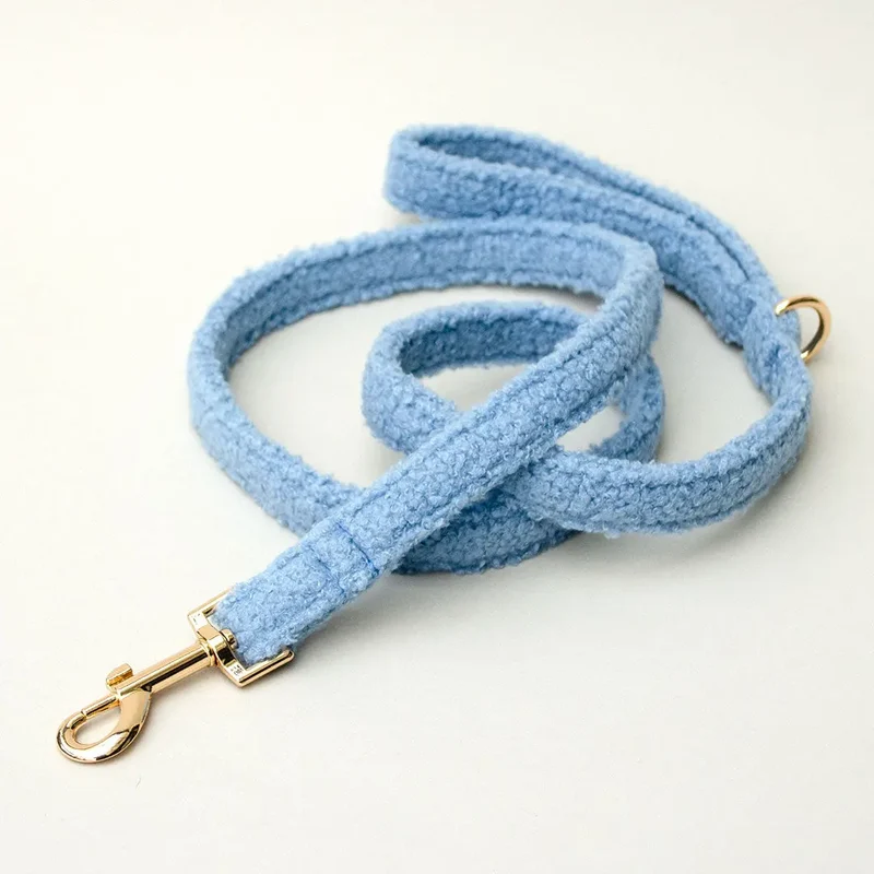 Kuschelige Hundeleine „Teddybaer“ - bleu