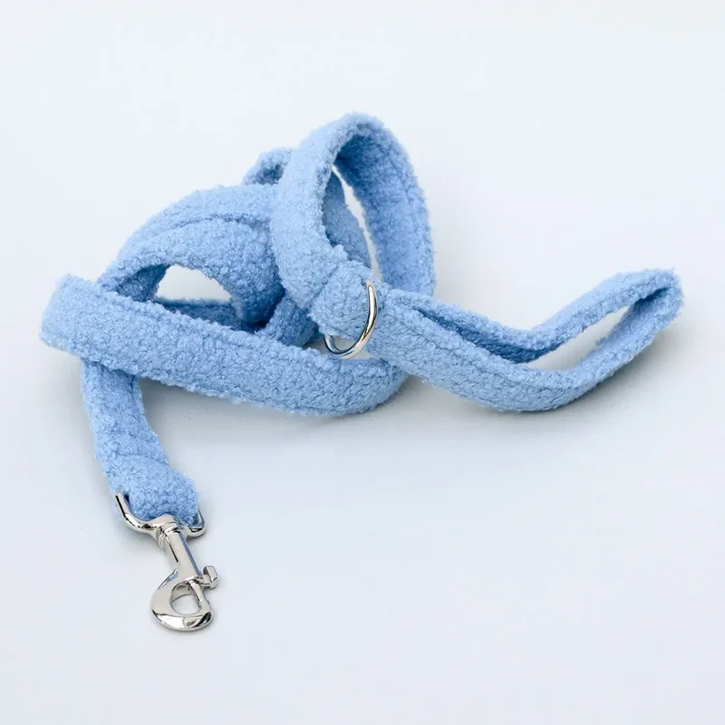 Kuschelige Hundeleine „Teddybaer“ - bleu