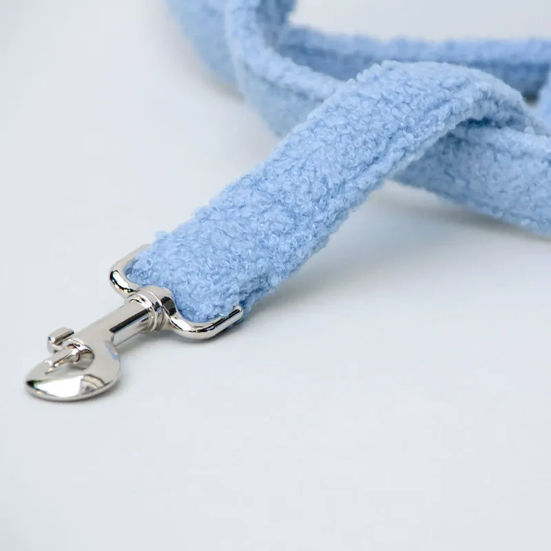 Kuschelige Hundeleine „Teddybaer“ - bleu
