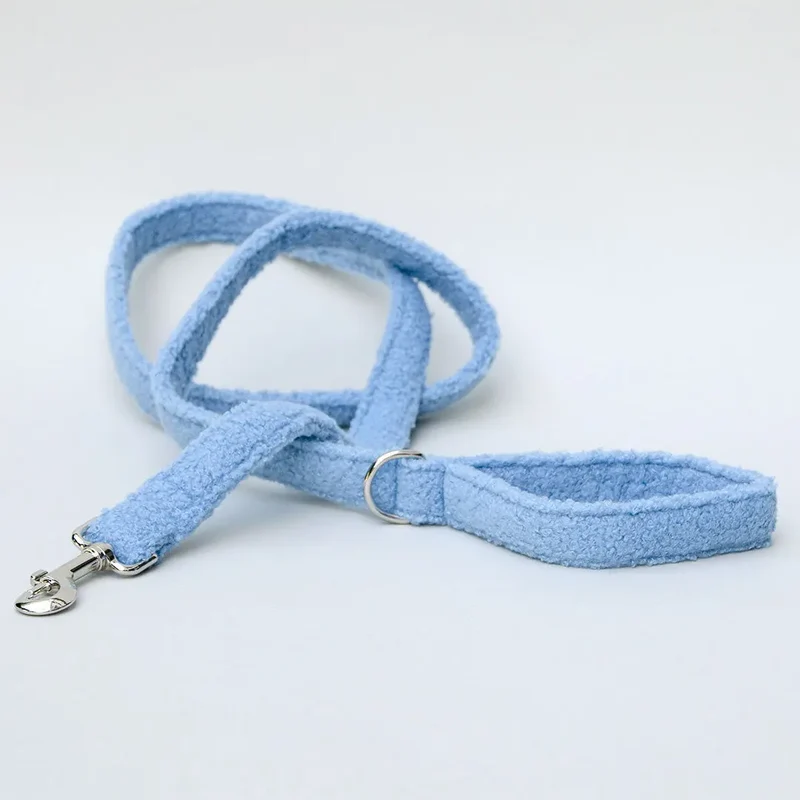 Kuschelige Hundeleine „Teddybaer“ - bleu