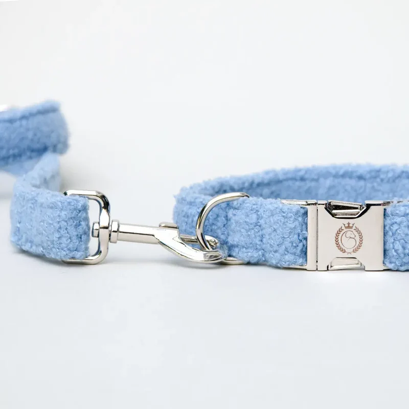 Kuschelige Hundeleine „Teddybaer“ - bleu