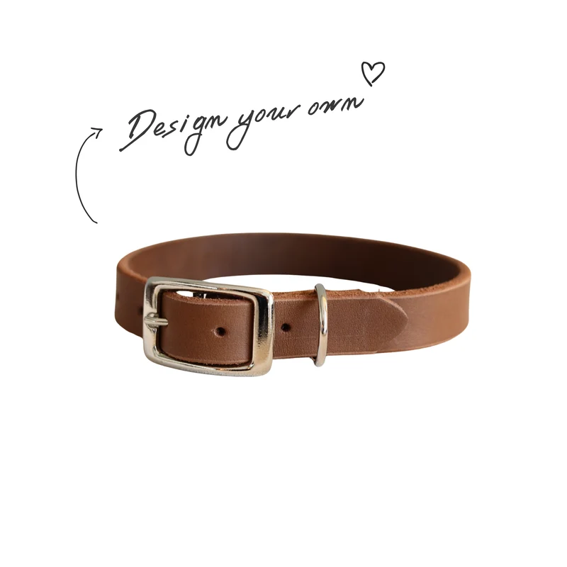 Personalisierbares Welpenhalsband aus Fettleder
