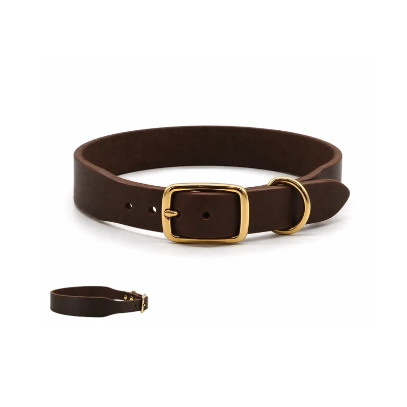 Breites Lederhalsband | schokobraun