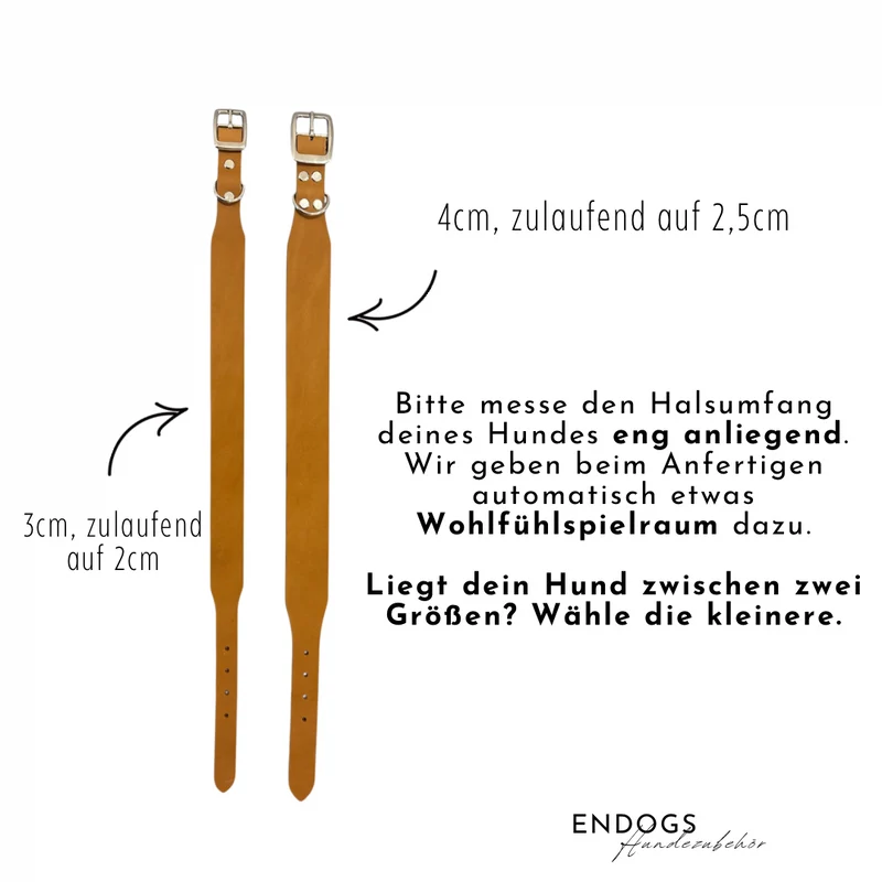 Breites Lederhalsband | cognac