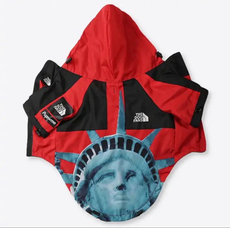 Hundejacke mit Kapuze „Freiheitsstatue“