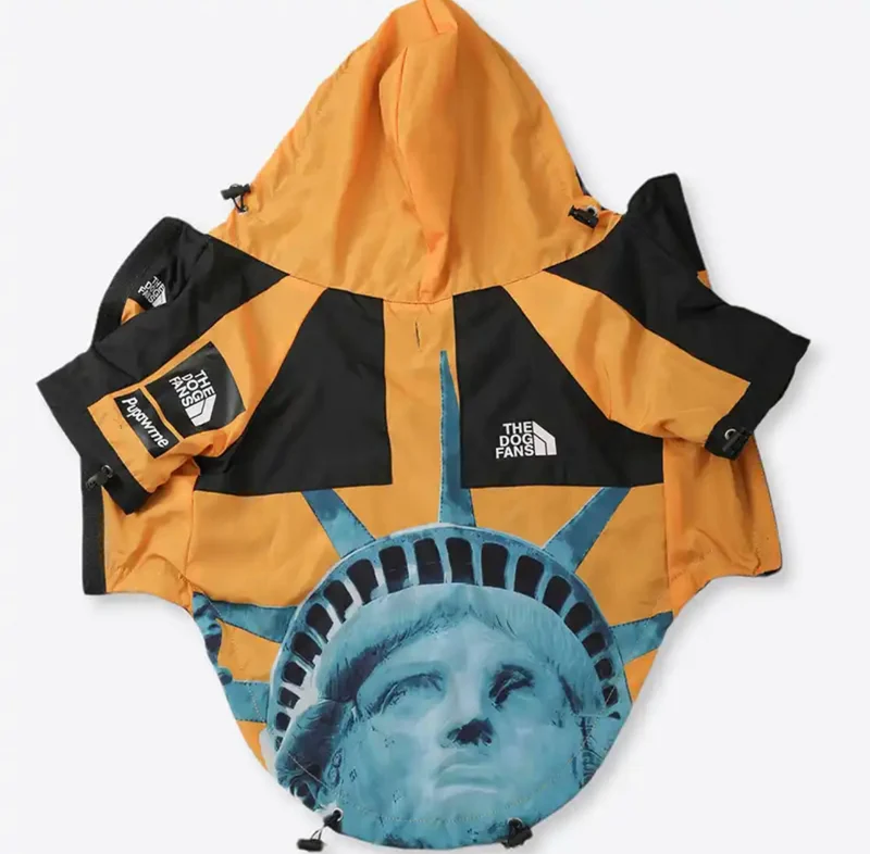 Hundejacke mit Kapuze „Freiheitsstatue“